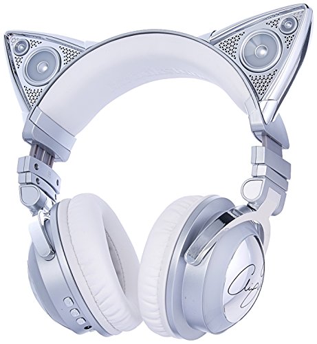 Brookstone 限定版 アリアナ グランデ ワイヤレス 猫耳ヘッドホン 外部スピーカー Bluetooth マイク 色が変化するアクセント付き