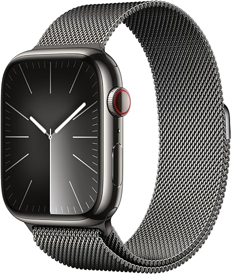 Apple Watch Series 9 GPS + Cellularモデル - 45mmグラファイトステンレススチールケースとグラファイトミラネーゼループ