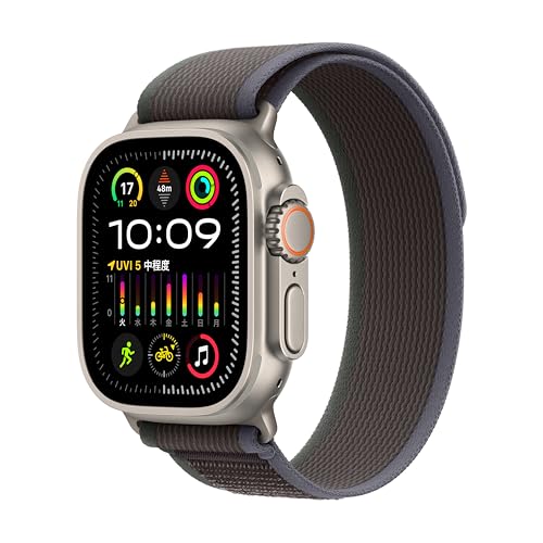 Apple Watch Ultra 2 GPS + Cellularモデル - 49mmチタニウムケースとブルー/ブラックトレイルループ - M/L
