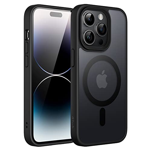 JEDirect iPhone 14 Pro 6.1インチ用 マグネット ケース MagSafeに対応 半透明のマット背面 薄型 耐衝撃 カバー (ブラック)