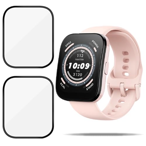 Amazfit Bip 5 フィルム 2枚セット 日本旭硝子素材製 Amazfit Bip 5 保護フィルム 2枚 強化 液晶 保護フィルム 3D Touch対応 光沢 防指紋 撥水 防水 気泡レス 耐衝撃 飛散防止 自動吸着 貼り付け 簡単 硬度