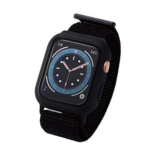 GR Apple Watch (AbvEHb`) P[X Jo[ oȟ^ 44mm Apple Watch SE2 SE 6 5 4 Ή Sʕی KX t@ubNn ubN AW-20MBCFBBK