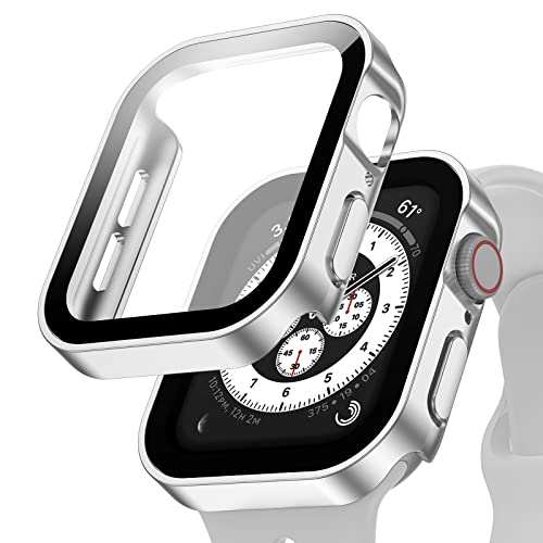 Singiuzoo Apple Watch 用 防水ケース 45mm 44mm 41mm 40mm アップルウォッチ ケース 3D直角エッジデザイン 保護 アップルウォッチ Series 9/8/7 カバー ガラスフィルム 一体型 高透過率 硬度9H