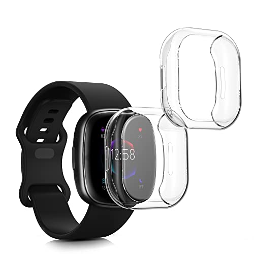 kwmobile 2x P[X Ή: Fitbit Versa 4 / Sense 2 Jo[ - tJo[ VR ϏՌ S̕ی 