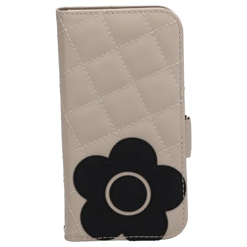 MARY QUANT }[Ng iPhone 15 14 P[X X}z g fB[X X^h PU QUILT LEATHER BOOK TYPE CASE O[W/ubN