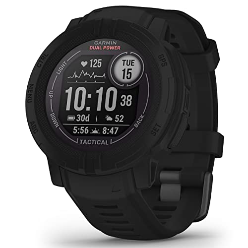 ガーミン(GARMIN) Instinct 2 Dual Power Tactical Edition Black 直径45mm Suica対応 タフネスアウトドア GPS ウォッチ 日本正規品 小