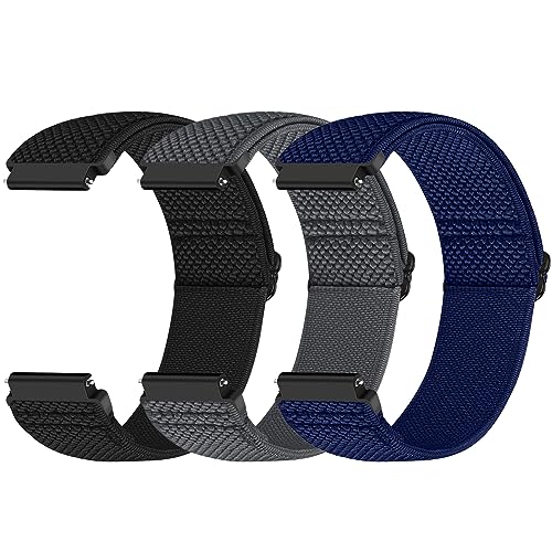 Acortjl 伸縮性ナイロン時計バンド - 幅が選べます -18mm、19mm、20mm、22 mm時計バンド弾性クイックリリース調整可能な伸縮性のあるソロループスポーツナイロン交換用リストバンド女性男性用