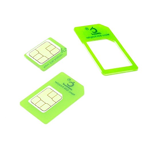 Cismax HD 即日出荷 落下防止機能付Nano SIM MicroSIM 変換アダプター 4点セット グリーン For iPhone6S/6/6plus/5S/5C/4S/4/3GS/3用STD For xperia スマホ 拡張 便利 mic