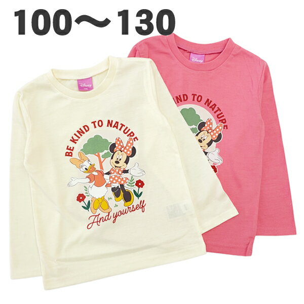 【130cmのみ】ディズニー ミニー 長袖 Tシャツ 子供 服 女児 女の子 キッズ 100 110 120 130 アニメ キャラクター グッズ【3点までメール便可】のサムネイル