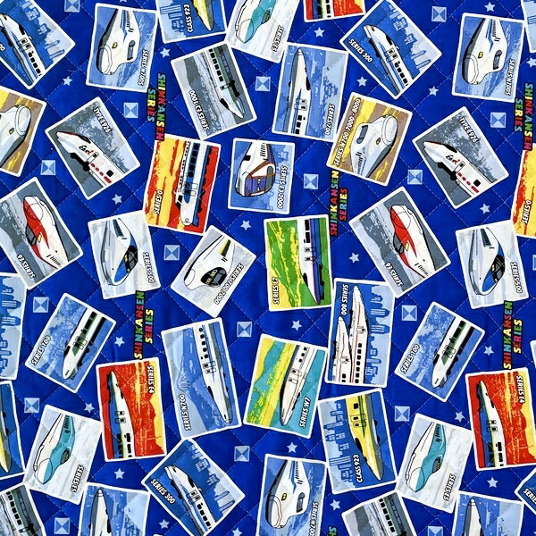 【在庫限り】JR 新幹線 はやぶさ かがやき こまち のぞみ オックスキルト生地 50cmカットクロス 約107×..