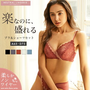 【対象商品3点購入で半額1,990円】カシュクール レース ノンワイヤー ブラ ショーツ セット ナイトブラ ブラジャー ブラ 補正下着 ブラジャー ノンワイヤーブラ ブラ＆ショーツセット ブラ＆ショーツ