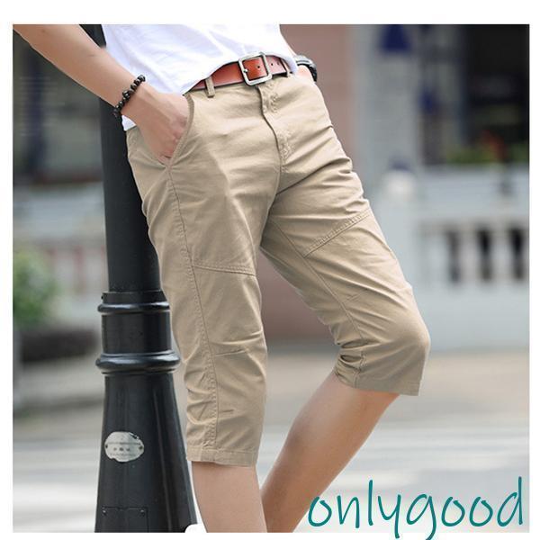 ハーフパンツ メンズ 7分丈 短パン スリム カジュアル ショートパンツ 短め 大きいサイズ 無地 夏 ゆったり 運動服 夏服