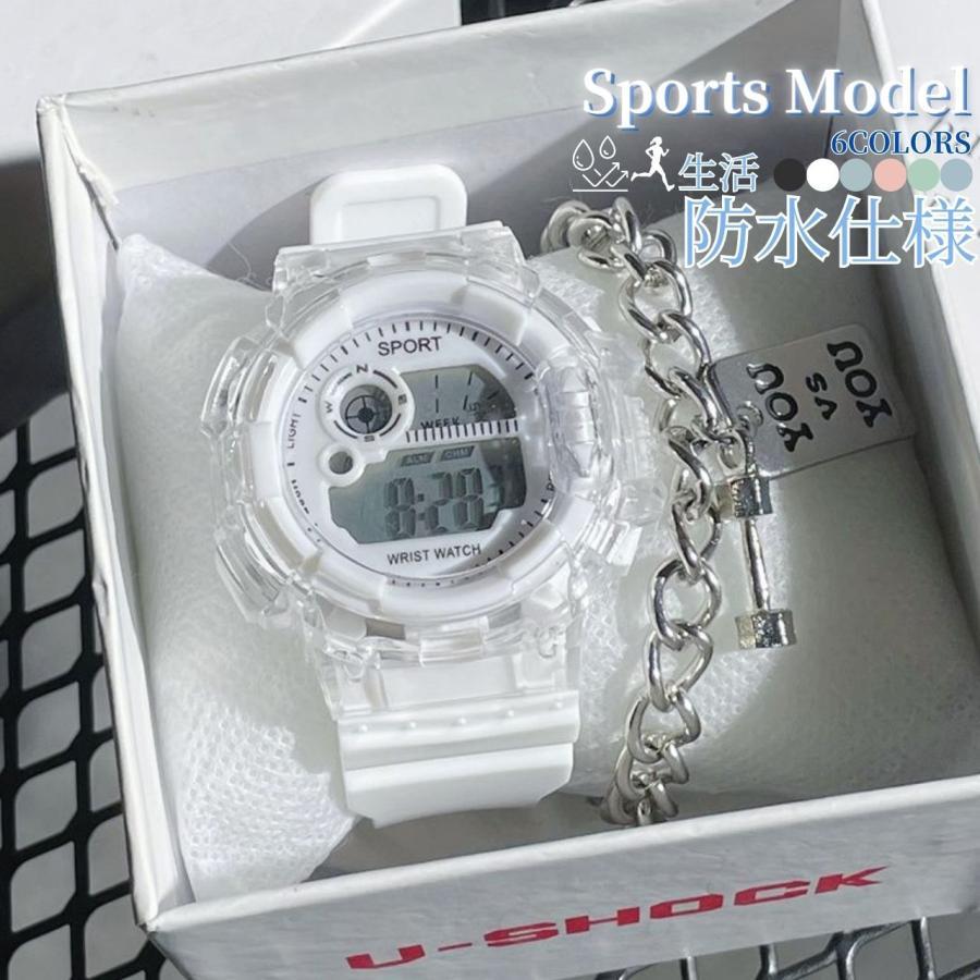 腕時計 デジタル レディース シンプル キッズ 子供 デジタル腕時計 防水 アラーム ホワイト ブルー グリーン ピンク おしゃれ かわいい スポーツ