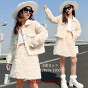 韓国子供服 セットアップ 女の子 秋服 オシャレ お姫様 2点セット 結婚式 誕生日 記念日 キッズ ガールズ 上下セット コート + スカート お出かけ お食...