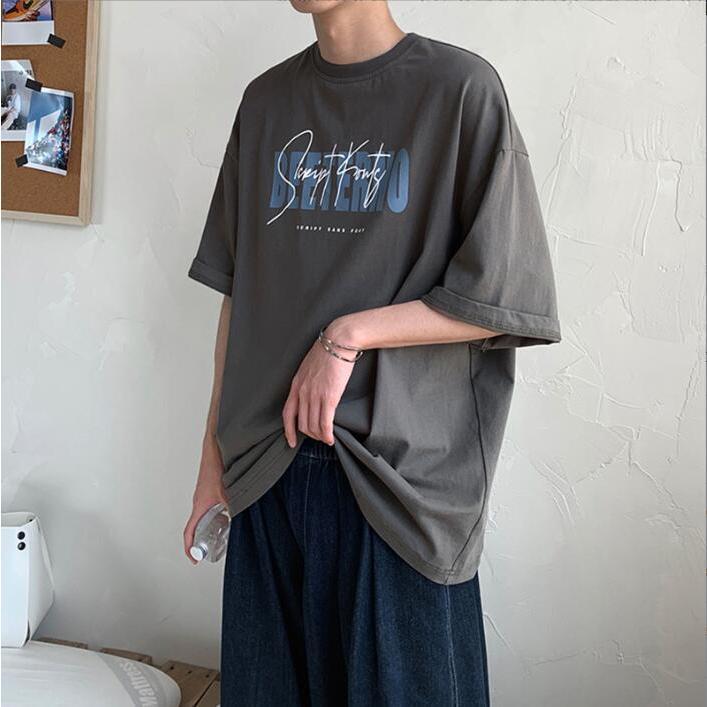 Tシャツ 半袖 メンズ オーバーサイズ ビッグシルエット ワードプリント ブランド 韓国 ファッション ス..