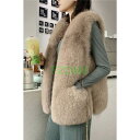毛皮ベスト ファーベスト レディース ベスト ふわふわ フェイクファー ロング ファー 秋冬 冬 ロングベスト ノースリーブファーベスト