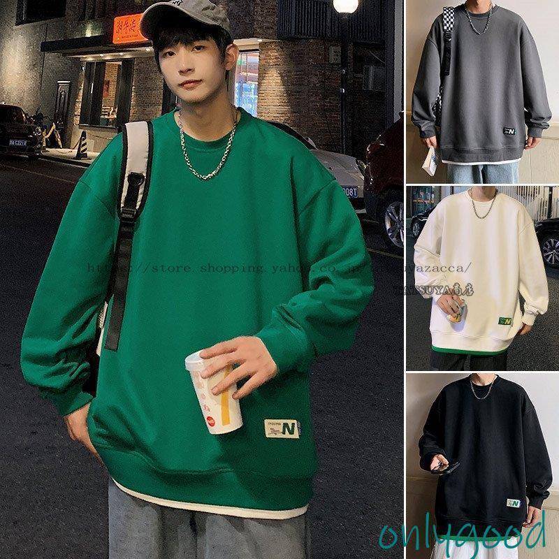 メンズファッション クルーネック かっこいい パーカー プレゼントおすすめ キャンバス 長 通勤通学 カジュアル 春秋新作品 ワイド パーカー