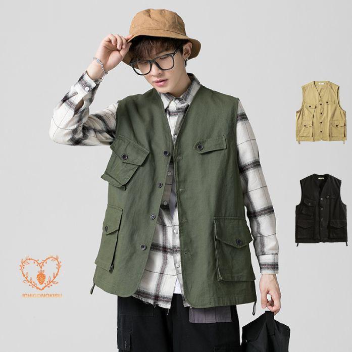 ベスト メンズ カジュアル アウトドア 大きいサイズ 5L 6L 春 夏 秋 冬 釣り 羽織り キャンプ ポケット ジレメンズ ワークベスト 通勤 登山 釣り カメラマン