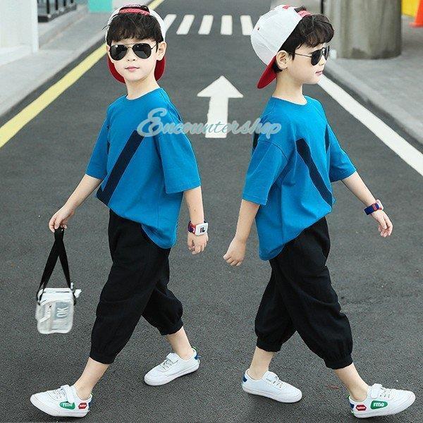 子供服 セットアップ キッズ 男の子 夏 2点セット 上下セット Tシャツ 半袖 ハーフパンツ 短パン ジャージ キッズ 運動着 おしゃれ 可愛い カジュアル ...