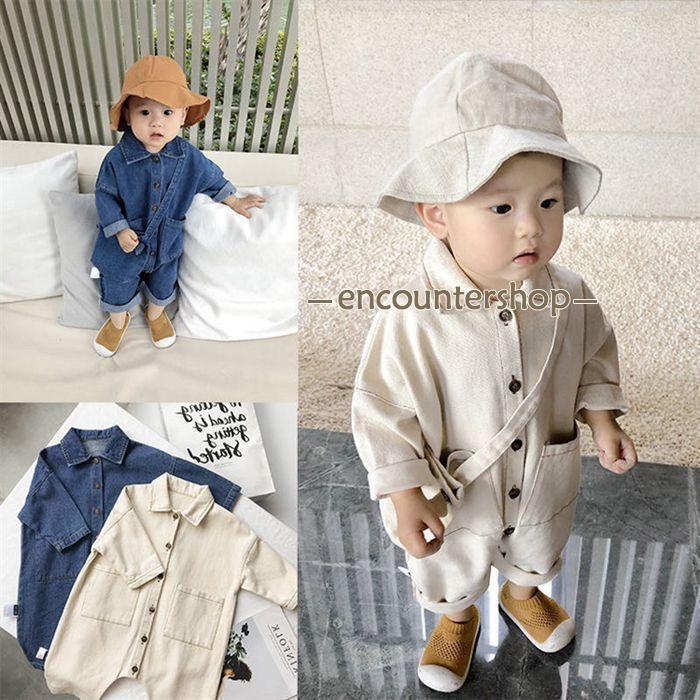 キッズ デニムオーバーオール　サロペット　ベビー服　キッズ　デニムパンツ　ズボン 子供服 つなぎ オ..