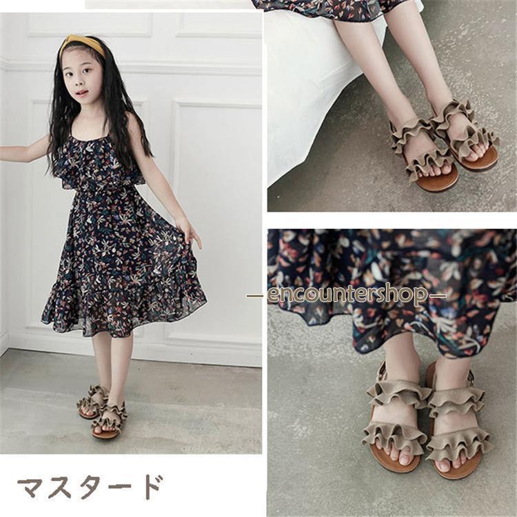 女の子 子供サンダル 子供 シューズ 子供靴 お姫様靴 履きやすい 歩きやすい 軽い 滑りにくい 小学生 夏 脱げにくい 疲れにくい シンプル 子供用 靴