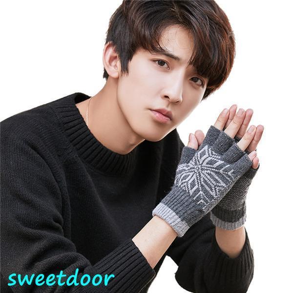 手袋 手ぶくろ メンズ グローブ 防寒 柄付き 指なし タッチパネル スマホ手袋 防水 防風 暖かい 作業用 保温性抜群 冬用(4)