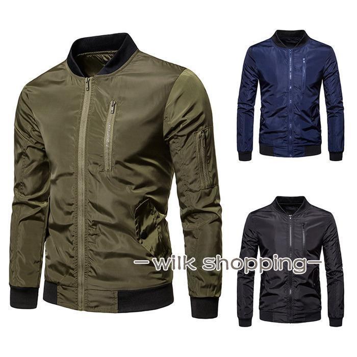 ジャケット メンズ スタジャン アウター 立ち襟 ジップアップ 無地 長袖 トップス おしゃれ 大人 カジ..