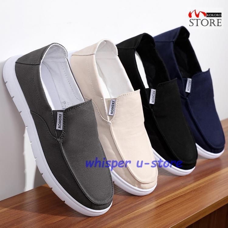 スリッポン スリッパー メンズ スニーカー 軽量 キャンバス カジュアルシューズ 24.5-27cm