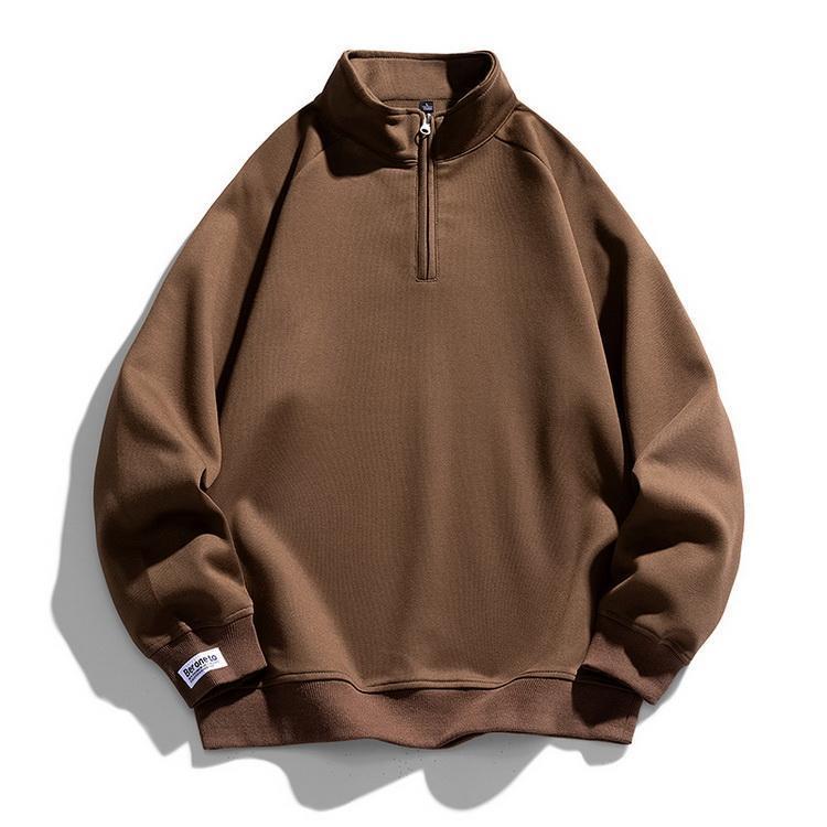 樂天商城 - メンズ トレーナー ハーフジップ モックネック 秋服 秋 秋物 トレーナー スウェット トップス 無地 ファッション
