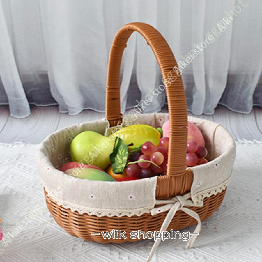 フルーツバスケット ピクニックバスケット ピクニック バスケット カゴ収納 持ち手 ランチバスケット お花見 海水浴 キャンプ ピクニック 可愛い