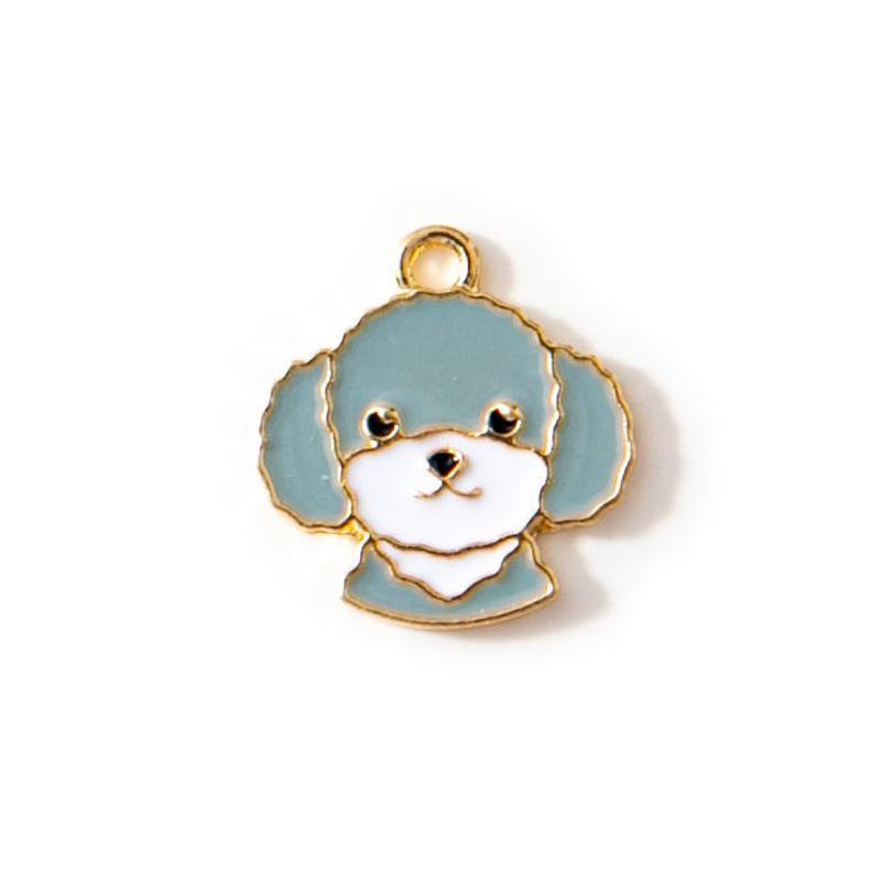 【4ケ】犬 愛犬 チャーム パーツ バッグチャーム キーホルダー 金具 アクセサリー カン付 約14*15mm 約1.5g