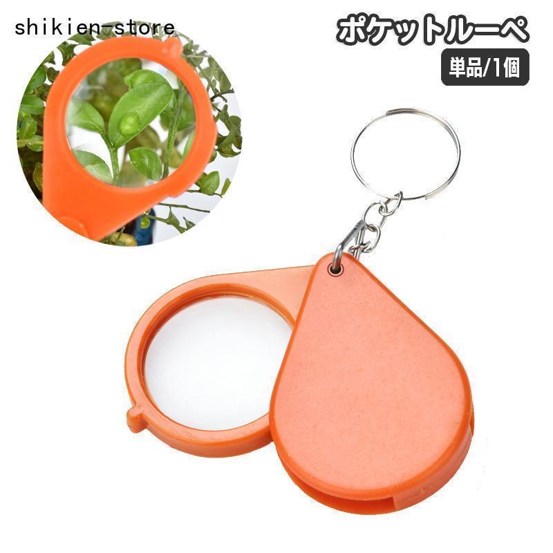 ポケットルーペ 拡大鏡 折りたたみ 小型 コンパクト 虫メガネ 虫眼鏡 ミニルーペ 携帯 コンパクト 薄型 キーホルダー 虫めがね 観察 子ども 趣味