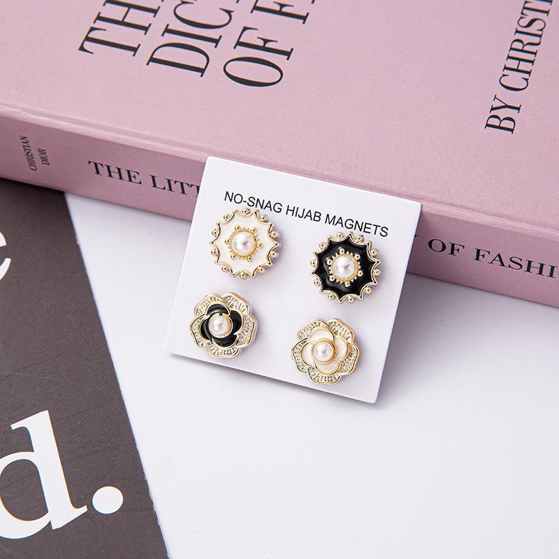 入学式 卒業式 入園式 卒園式 イベント 宴会 花 パール ブローチ アクセサリー マグネット 磁石式【4種類×2ケ＝8ケ】