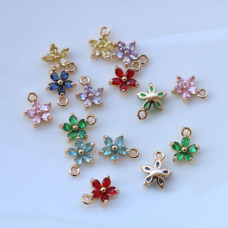 アクセサリーチャームパーツ ピアスパーツ 金具チャームパーツ マスクチャーム 立体5弁花 フラワー ミニ型8mm【2ケ】