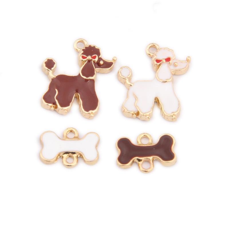 Other - 【2ケ】アルパカ イヌ ワンちゃん 骨 ダブルカン キャラクター チャーム バッグ チャーム マスク チャーム 金具 アクセサリー カン付