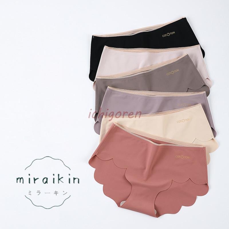 シームレスショーツ レディース 下着 シルク混 シームレス スカラップカット 響かない 快適 くすみカラー 可愛い 通気性 ストレッチ 伸縮性 着心地