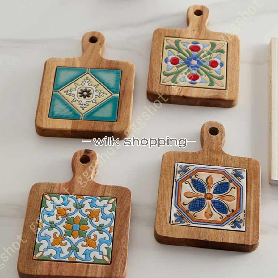 カップ敷き 木製 セット 可愛い 手作り工芸品 ウッド おしゃれな茶托 デザート皿 厚め 防水 装飾 滑り止め/断熱 無塗装 贈り物 断熱マット 茶パッド 家庭用