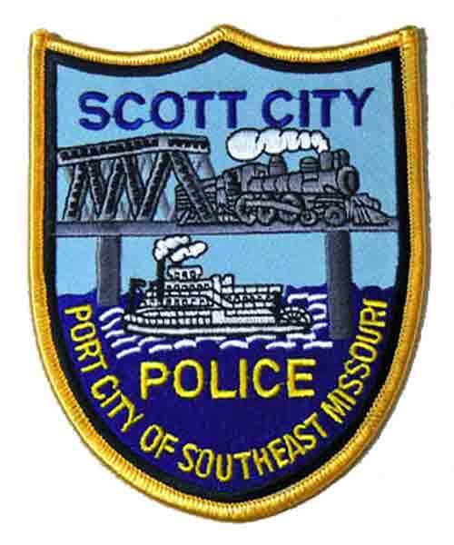 「ミズリー州スコットシティ」のポリスワッペンです。SCOTT CITY POLICE PORT CITY OF SOUTHEAST MISSOURI
