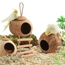 ココナッツ殻製 鳥 ハウス 隠れ家 小鳥のプレゼント ヤシの実 鳥の巣 天然素材 小動物 隠れ家 文鳥 セキセイインコ オカメインコ 小鳥のプレゼント ヤシの実...