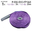 ナイロンスリングベルト 耐荷重1.0t×5m 幅25mm 1本 / 玉掛け 吊上げ ロープ 牽引