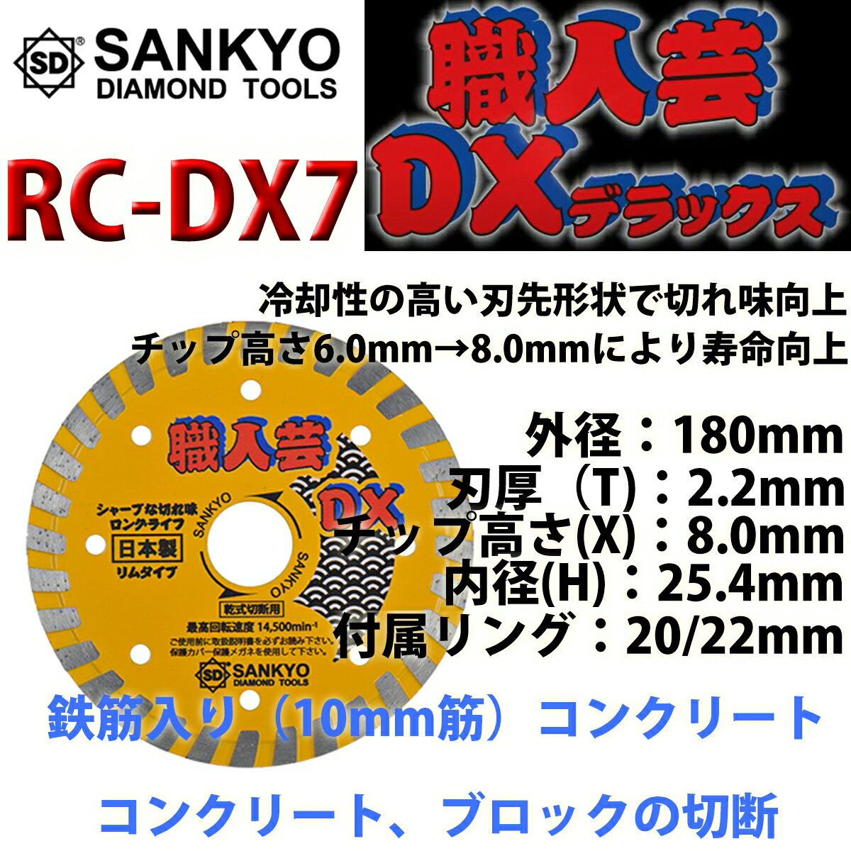 コンクリートカッター 三京ダイヤモンド 職人芸DXリム RC-DX7