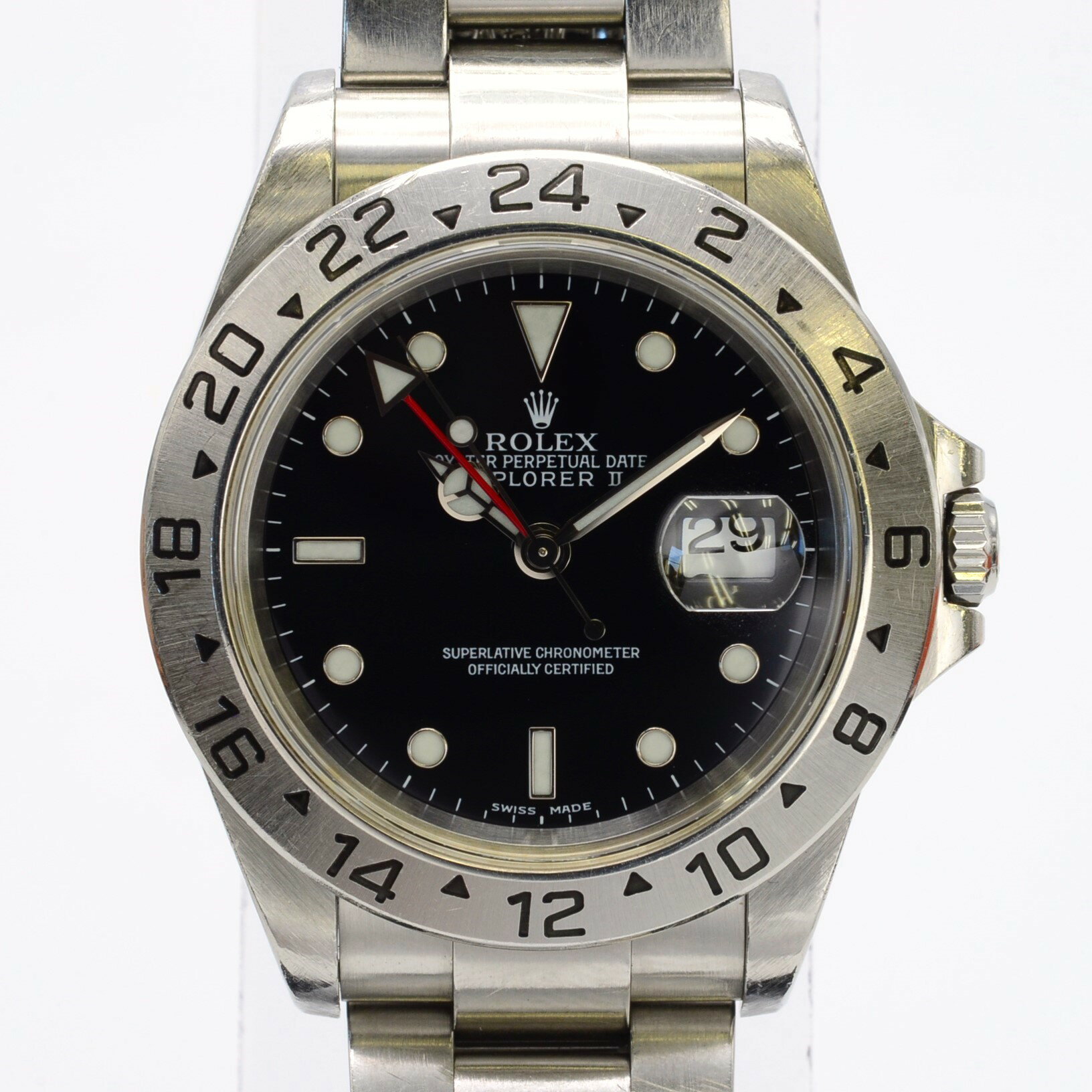 ロレックス ROLEX エクスプローラー2 16570 K番 SS/ステンレス ブラック 自動巻 黒文字盤 メンズ腕時計 ヴィンテージ【中古】