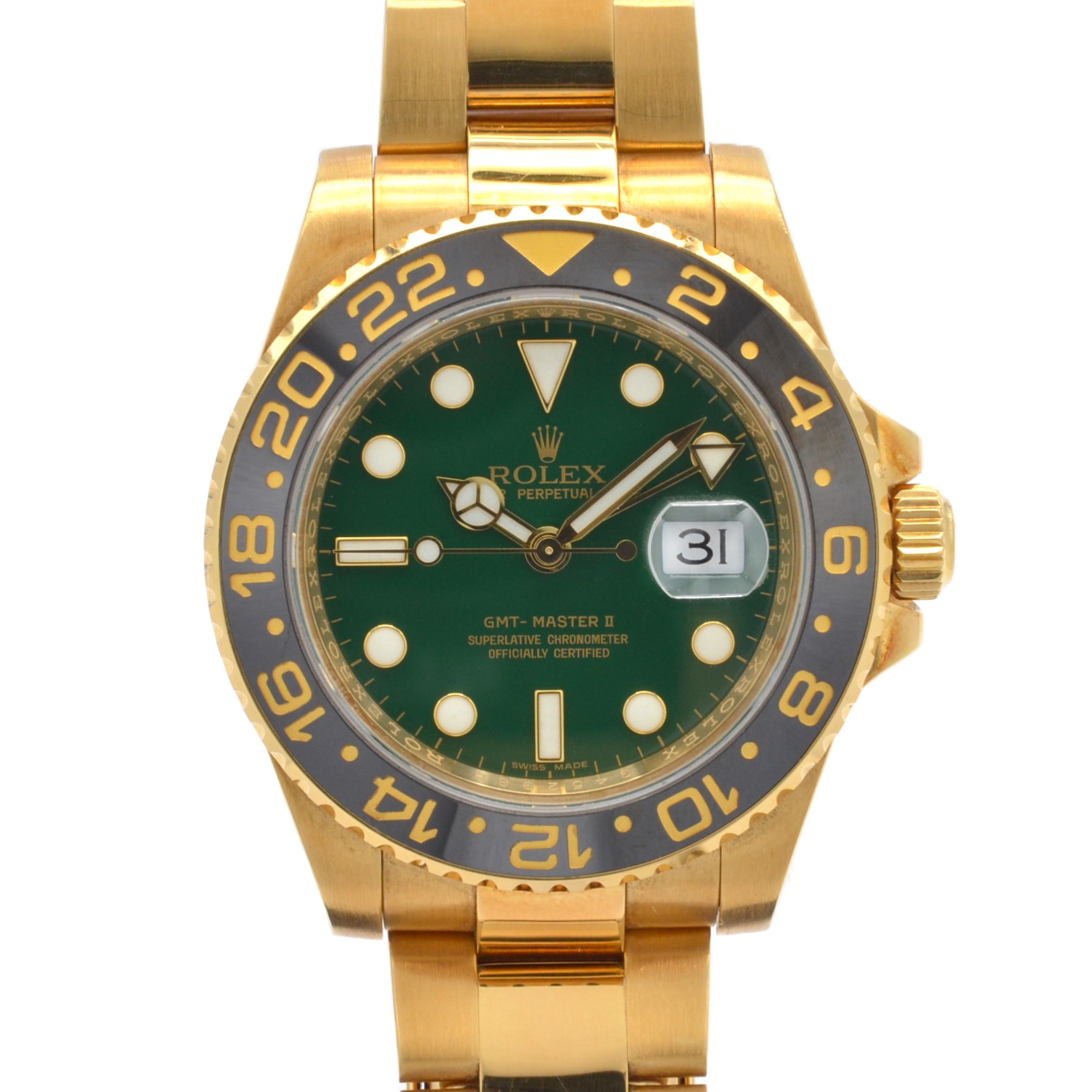 ロレックス ROLEX GMTマスターII 116718 グリーン文字盤 中古 腕時計 メンズ