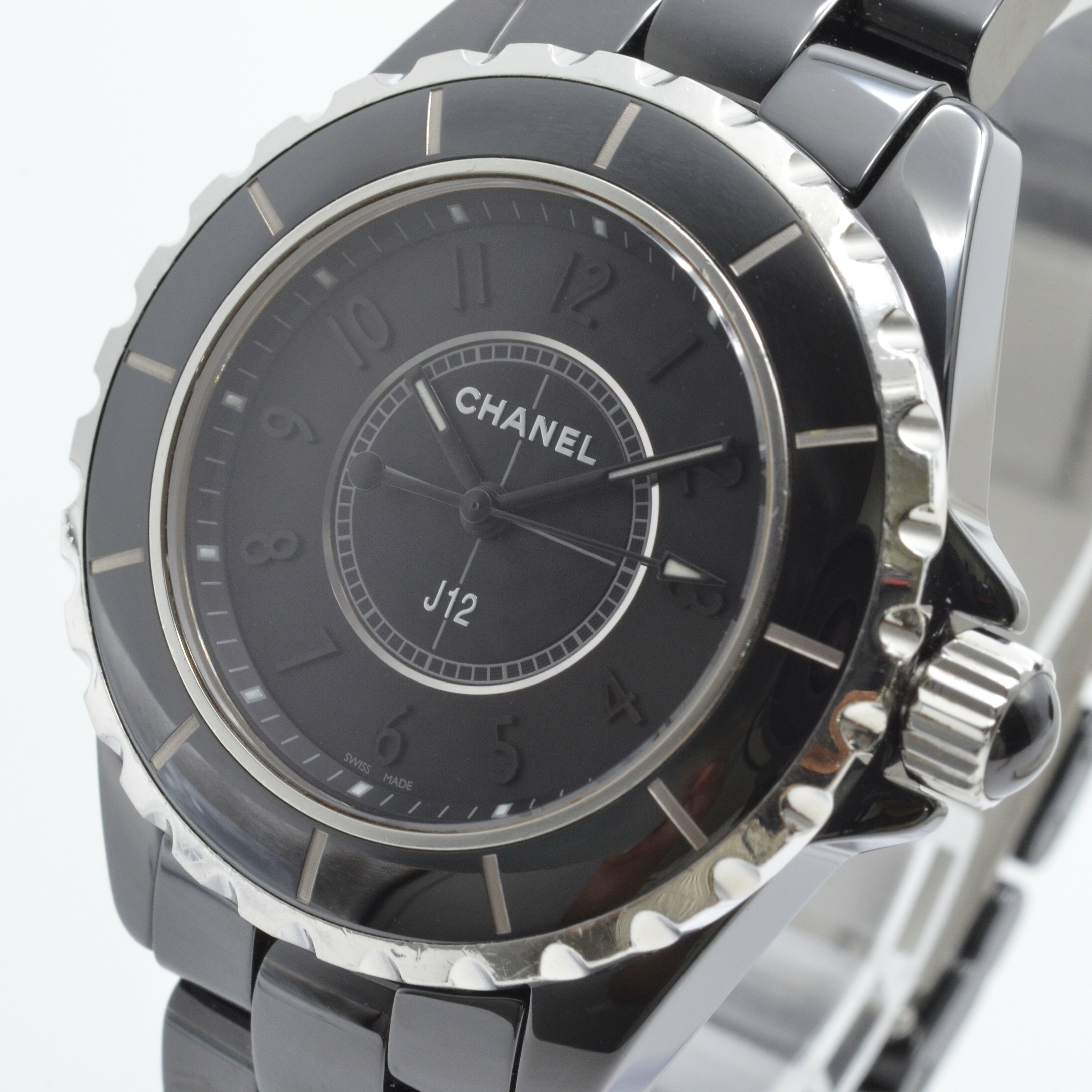 シャネル CHANEL H3828 J12 インテンスブラック ワンショットモデル 33mm クォーツ レディース腕時計 【中古】