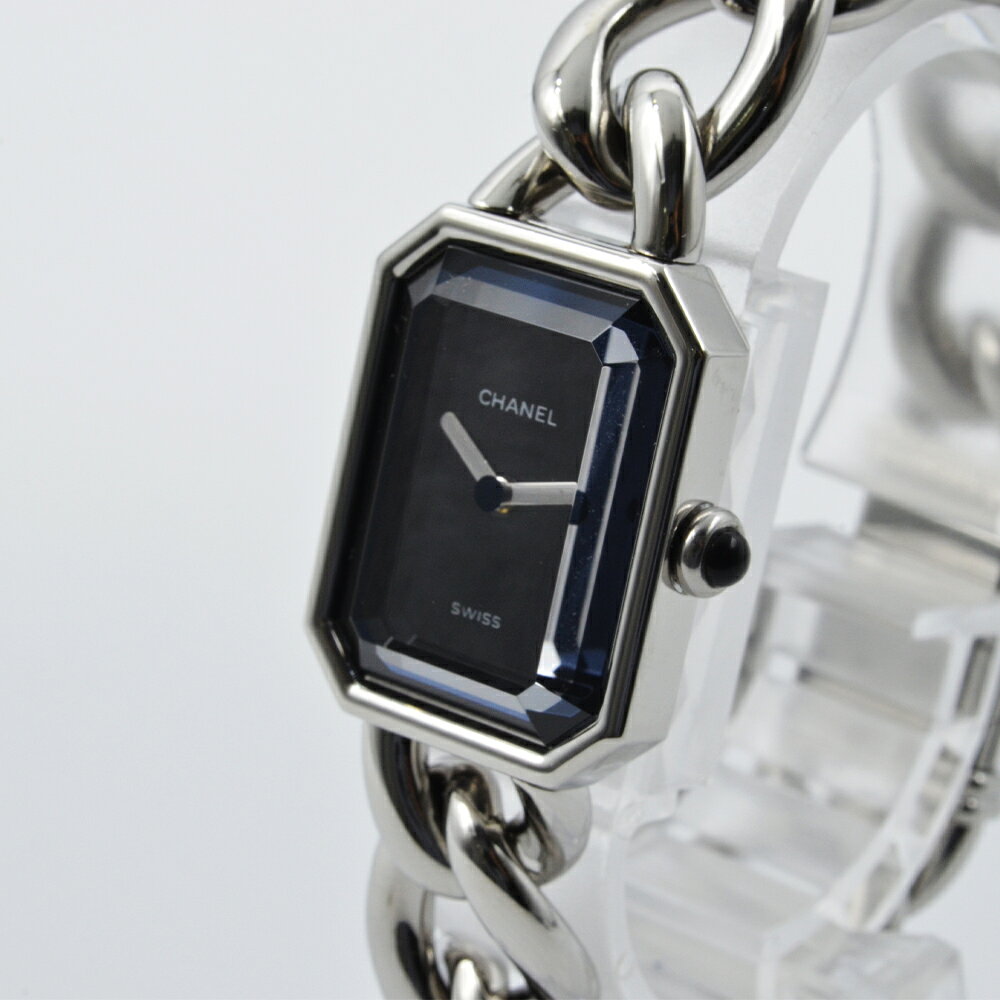 ＼SS限定SALE★5％OFFクーポン配布中／ 【美品】CHANEL シャネル PREMIÈRE プルミエール　M サイズ　H0452　クォーツ QZ　ステンレス SS　黒文字盤　ヴィンテージ レディース腕時計 【中古】