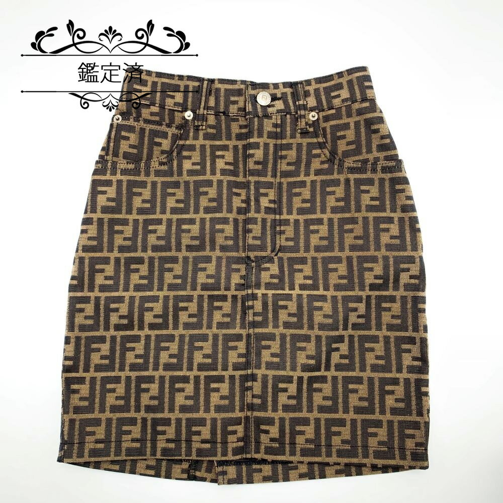 【マラソン限定P2倍、更に100円OFFクーポン】 FENDI フェンディ ズッカ柄 ズッカ スカート サイズ38 レディース 【中古】【美品】