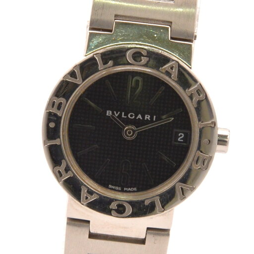 BVLGARI ブルガリ ブルガリブルガリ BB23SS レディース腕時計 クォーツ 黒文字盤 SS×レザー 高級ブランド ウォッチ 【中古】 BVLGARI ブルガリ ブルガリブルガリ BB23SS レディース腕時計 クォーツ 黒文字盤 SS×レザー 高級ブランド ウォッチ 【中古】