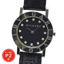 【マラソン限定P2倍!】 BVLGARI ブルガリ ブルガリブルガリ 12Pダイヤ 黒文字盤 レディース腕時計 クォーツ 革ベルト BB26SL 【中古】(2)