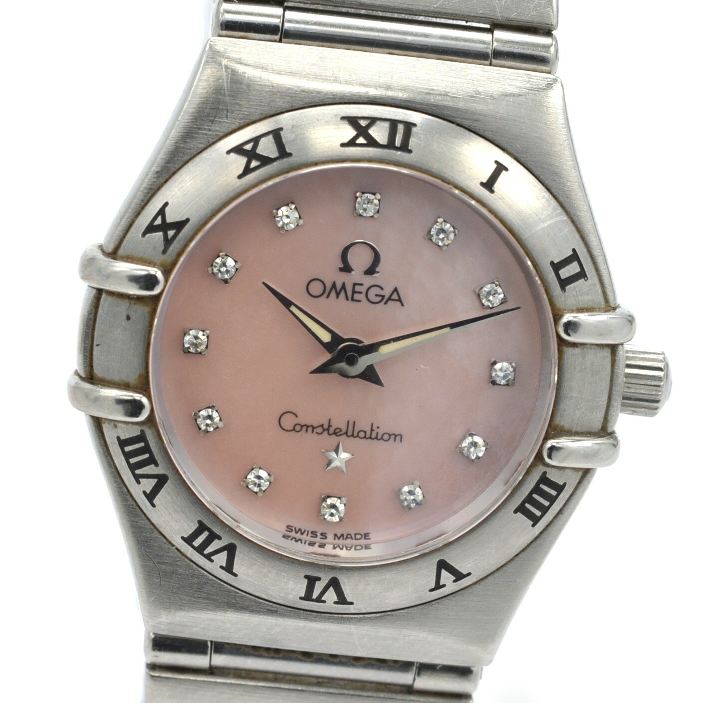 乐天商城 - OMEGA オメガ コンステレーション クォーツ レディース腕時計 ピンクシェル文字盤 ステンレス 高級ブランド ウォッチ プレゼント ギフト 【中古】