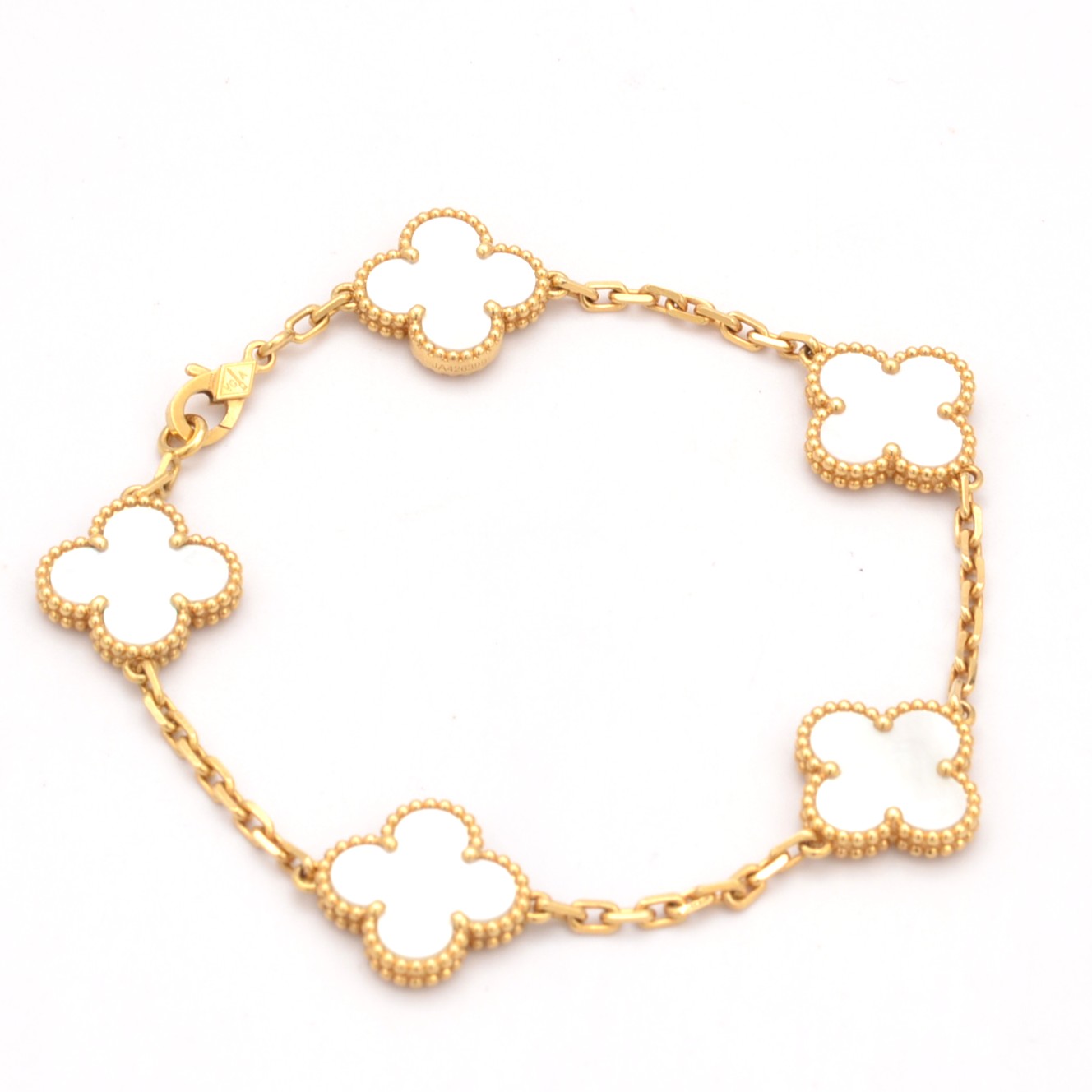 Van Cleef & Arpels ヴァンクリーフ＆アーペル ブレスレット ヴィンテージ アルハンブラ 5モチーフ K18YG イエローゴールド ホワイトシェル レディース アクセサリーのサムネイル